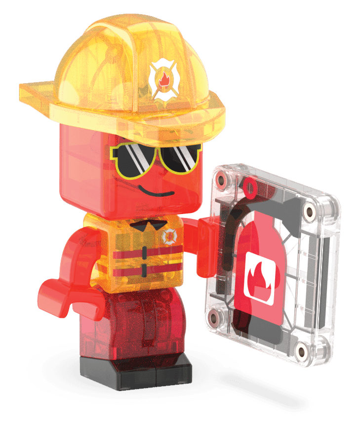 MAGNA-TILES® Fire Rescue 27-Piece Magnetic Construction Set, The Original Magnetic Building Brand