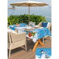 thumbnail image 4 of Outdoor Tablecloth with Umbrella Hole and Zipper, Blue Christmas Rectangle Table Cloth 52x70 Inch Waterproof Tablecloth, Snowman Xmas Tree Ball Gifts Winter Picnic Table Cover for Patio Camping, 4 of 7