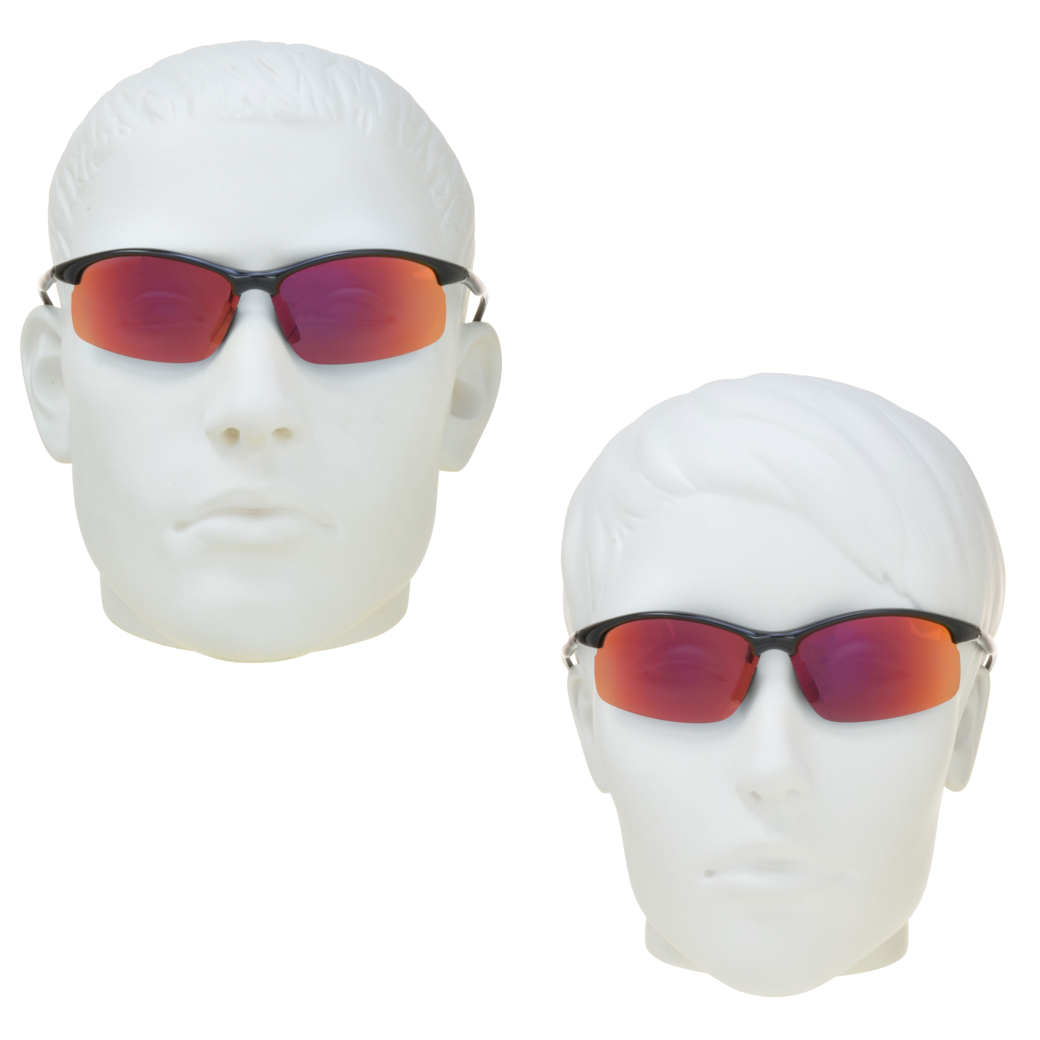 proSPORT Polarized Mirror Sunglass Men Women Light-Weight Semi-Rimless