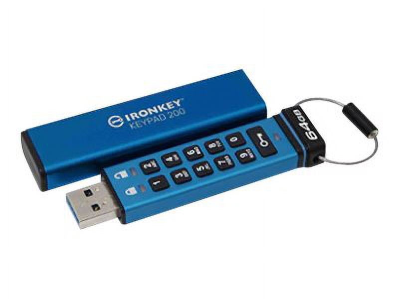 Kingston IronKey Keypad 200 - USB flash drive - encrypted - 64 GB - USB 3.2 Gen 1