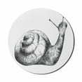 thumbnail image 1 of Snail Mouse Pad for Computers, Hand Drawn Slug Sketch in Vintage Style Wildlife Unique Animal Pattern, Round Non-Slip Thick Rubber Modern Mousepad, 8" Round, Charcoal Grey and White, by Ambesonne, 1 of 2