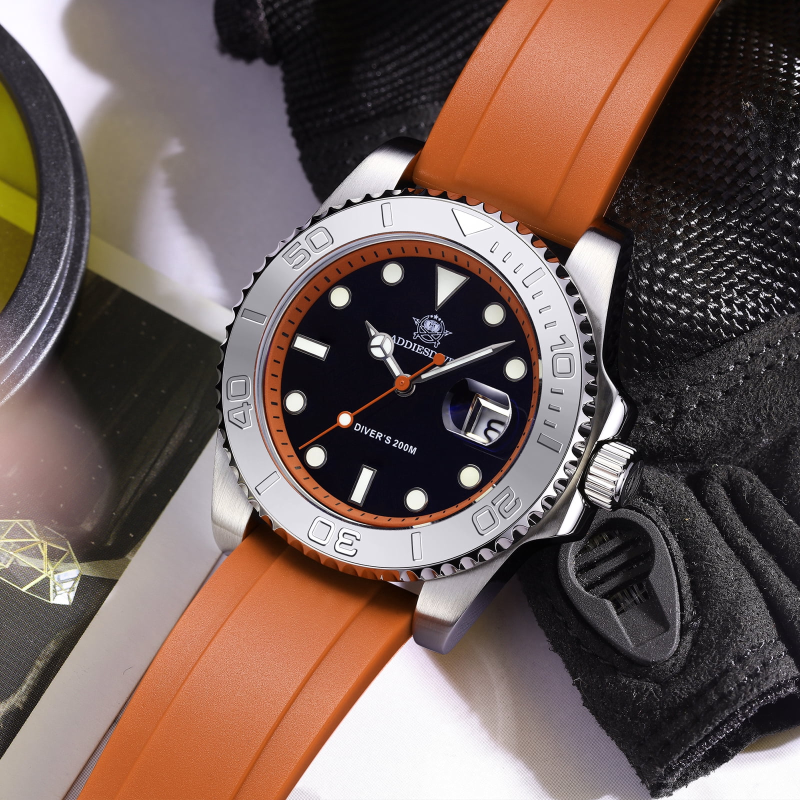 ADDIESDIVE Men's Dive Watch - 200M Water Resistant, Japanese Quartz Movement, Ceramic Bezel & Super Luminous Quartz Watches for Men