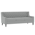 thumbnail image 6 of 78.75'' 3-Seater Mid Century Modern Sofa with Comfy Button Tufted Backrest Cushion, Upholstered Comfy Couches for Living Room,Bedroom, Apartment,Grey, 6 of 9