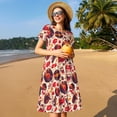 thumbnail image 4 of Disketp Skull rock record music heart para Vestido de Manga Corta para Mujeres, Vestidos de Verano para Mujeres, Casual y Holgado para la Playa, 4 of 6