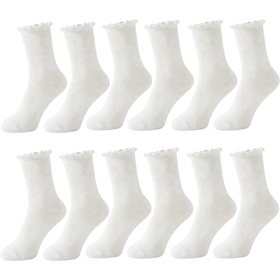Ruffle Socks Women - Turn-Cuff Frilly Sock - Lightweight Cotton Socks