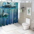 thumbnail image 7 of Fenyluxe 3D Shark Shower Curtain, Funny Kids Ocean Animal Fish, Blue Fantasy Underwater World, Polyester Fabric Bathroom Decor 36x72, 7 of 7