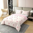 thumbnail image 3 of Erosebridal Pink Bowknot 100% Cotton Duvet Cover Queen Size,Dreamy Princess 100% Cotton Comforter Cover Queen,Kawaii Cute Decor,Reversible,Super Cozy,3-Piece(No Comforter), 3 of 6