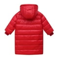 thumbnail image 4 of IVEYRTF Kids Waterproof and Windproof Winter Hooded Down Jacket Full Zipper Warm Long Sleeve Coat Long Outerwear for Children Boys Girls Cold Weather(Red,7-8 Years), 4 of 8