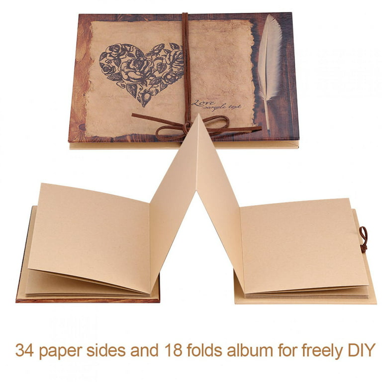 SATIN Ribbon A3 A4 A5 Blank Scrapbook, Photo Album, Guest Book, Kraft,  White Card Pages, Wedding, Travel, DIY 