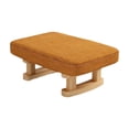 thumbnail image 4 of Taburete pequeño para pies, reposapiés otomano con patas de madera, banco de lino suave, silla rectangular moderna, taburete para dormitorio y comedor, 4 of 9