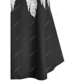 thumbnail image 4 of Más el tamaño de la pluma de la impresión floral rasgado camiseta Rosegal Camisetas tallas grandes, 4 of 5