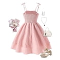 thumbnail image 6 of Bainana Girl'S Summer Party Dress Sleeveless Suspender Dresses Lightweight Breathable Kids Formal Wear Dress Pink Size 15-16 Years, 6 of 6