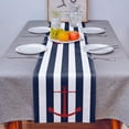 thumbnail image 4 of Table Runner Dresser Scarves 36 Inch Long, Nautical Marine Red Boat Anchor Linen Dining Table Runners Blue and White Line Stripes Tabletop Scarf for Wedding Holiday Party Kitchen, 4 of 7