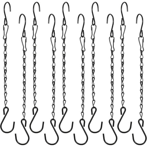 NOGIS 10 Pack 10 Inch Plant Hanging Chains Metal Basket with S Hook Inch Garden Hangers for Bird Feeders Wind Chimes Lanterns Outdoor Decorative