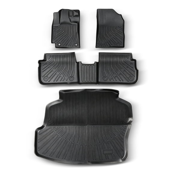 Kimllier Black TPE Floor Mats & Cargo Liner for 2009-2013 Toyota Corolla Custom Fit All Weather Car Floor Liners Waterproof Anti-Slip Car Interior Mats & Trunk Mat