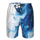 thumbnail image 3 of Balery Blue White Fluid Art Traje de Baño Estilo Hawaiano para Hombre, Shorts de Secado Rápido con Bolsillos-3X-Large, 3 of 6