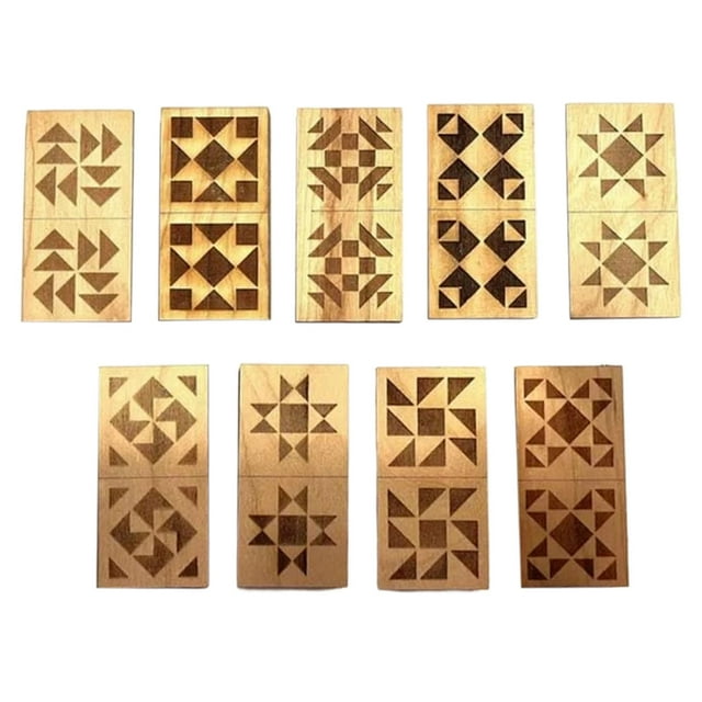 Engraved Wooden Dominoes Set Classic Quilt Tile Game for Family Entertainment and Educational Play