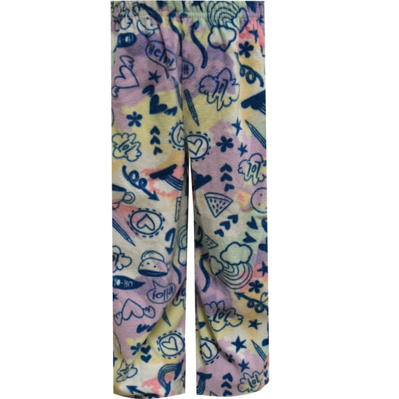 American Marketing Enterprises INC Girls Tie Dye Notebook Doodle Sketches Girls Fleece Lounge Pants (8)