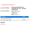 thumbnail image 2 of Exhaust Manifold Gasket Set - Compatible with 1990 - 1996 GMC C6000 Topkick 1991 1992 1993 1994 1995, 2 of 2