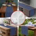 thumbnail image 6 of Navy Blue Striped Short Table Runner 48 Inches Long,Navy Blue White Farmhouse Stripes Cotton Linen Table Runners Dresser Scarves,Tabletop Scarf Furniture Cover for Home Dinner Party Decor 13"x48", 6 of 8