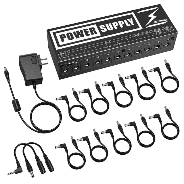 Fuente de alimentación para pedal de guitarra Donner DP-2 de alta corriente, 10 salidas
