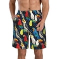 thumbnail image 2 of Uemuo Parrot Pattern Men's Swim Trunks Hawaiian Beach Bathing Suit Swimsuits Beach Quick-Dry Shorts with Pockets-, 2 of 9