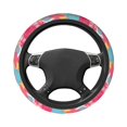 thumbnail image 3 of XMXY Car Steering Wheel Cover, Colorful Art Painting Patterns Red Non-Slip Jeep Truck Universal Elastic Steering Wheel Protector 15 inch, 3 of 8