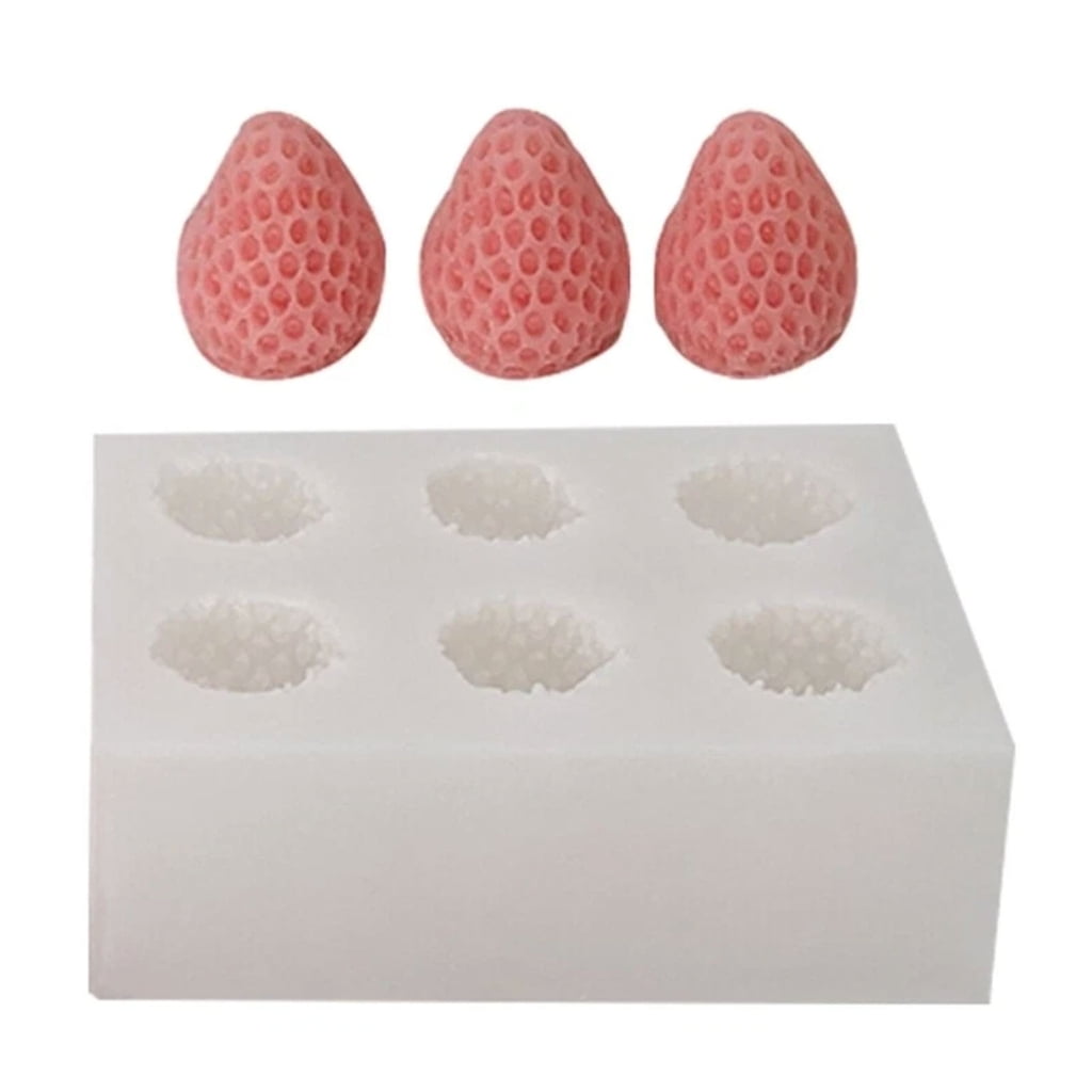 lanema Artistic Silicone Strawberry Shape Mold Resin Candle Chocolate Making Creative