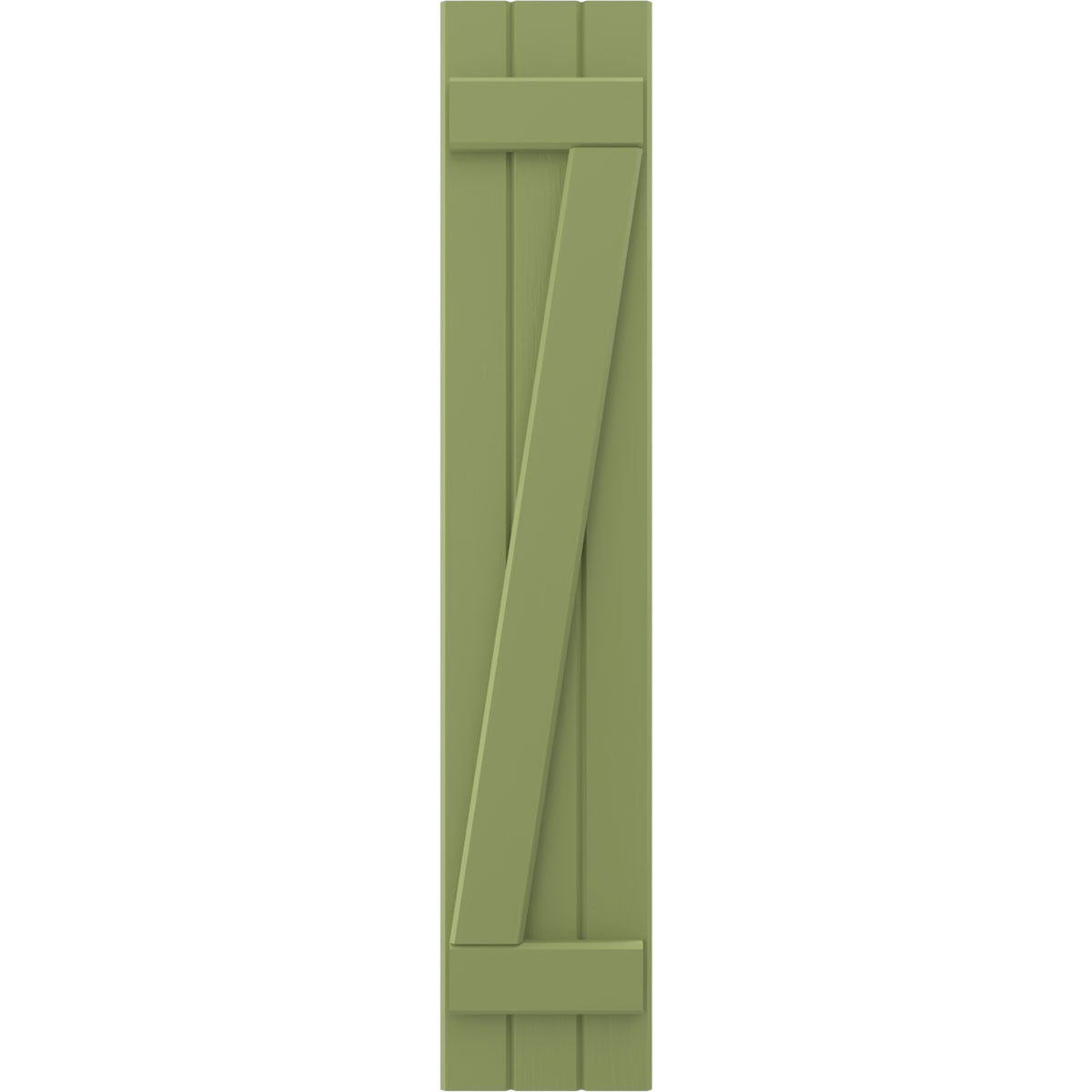 Ekena Millwork 10 1/2"W x 64"H Americraft Three Board (2 Batten) Exterior Real Wood Joined Board-n-Batten Shutters w/ Z-Bar (Per Pair), Moss Green
