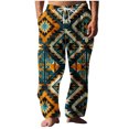 thumbnail image 2 of Pantalones largos para hombre, cintura elástica, transpirables, cómodos, suaves, informales, de playa, de poliéster., 2 of 5