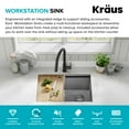 thumbnail image 4 of KRAUS Kore 27" Undermount Workstation 16 Gauge Single Bowl Stainless Steel Kitchen Sink with Accessories, 4 of 8