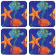 thumbnail image 1 of Vinyl Drink Coasters - Set of 4 - Fish, 1 of 3