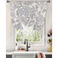 thumbnail image 3 of Vintage Navy Blue Flower Tie Up Curtains for Window, Modern Ethnic Botanical Thermal Insulted Balloon Shade Adjustable Rod Pocket Curtains Valance Panels for Kitchen Bathroom Café 42 x 63, 3 of 7