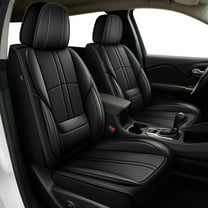 HQBQBUG Car Seat Covers Front Seats Fit for Mitsubishi Outlander Sport 2011-2025 Waterproof Comfort Leather Car Seat Cover Protectors with Lumbar Support Black,Front Seat