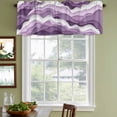 thumbnail image 3 of Purple Ombre Curtain Valances for Windows, Kitchen Valance Window Treatments Panel 2 Pack, Modern Geometric Moire Abstract Art Rod Pocket Short Curtains for Bathroom Bedroom 60 x 18 Inch, 3 of 8