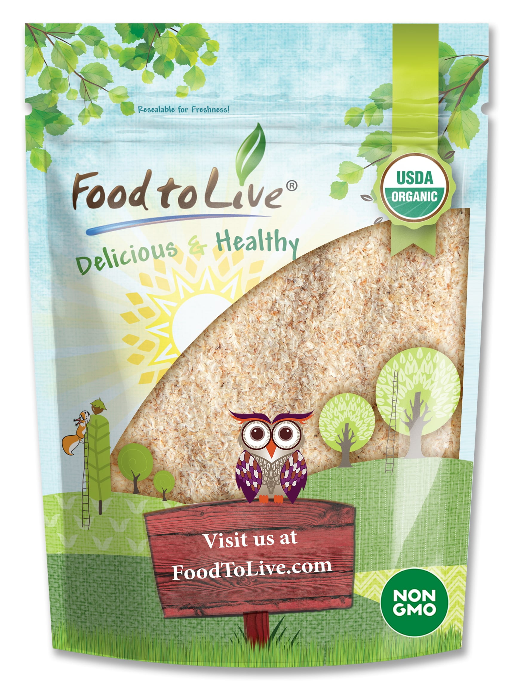 Organic Whole Psyllium Husks, 0.5 Pounds — Non-GMO, Kosher, Raw, Vegan — by Food to Live