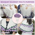 thumbnail image 3 of Finished Crochet Rose Bouquet Blanket,Cozy Knitted Bed Throw Blankets for Women,Mom,Sister,Girlfriend,Wife,Gifts for Birthday Wedding Christmas Home Decor, 3 of 8