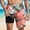 12 - Multicolor, variant on Aobny Board Shorts Hawaiian with Liner Mens Bottoms Casual Slim Clothes,L