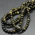 thumbnail image 3 of K-KED Natural Golden Sheen Black Obsidian Round Beads - 4mm 6mm 8mm 10mm 12mm - 15"-10 mm, 3 of 7