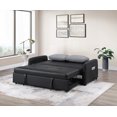thumbnail image 3 of Modern Black PU Leather 69"W Convertible Sleeper Sofa with USB & Power, 3 of 8