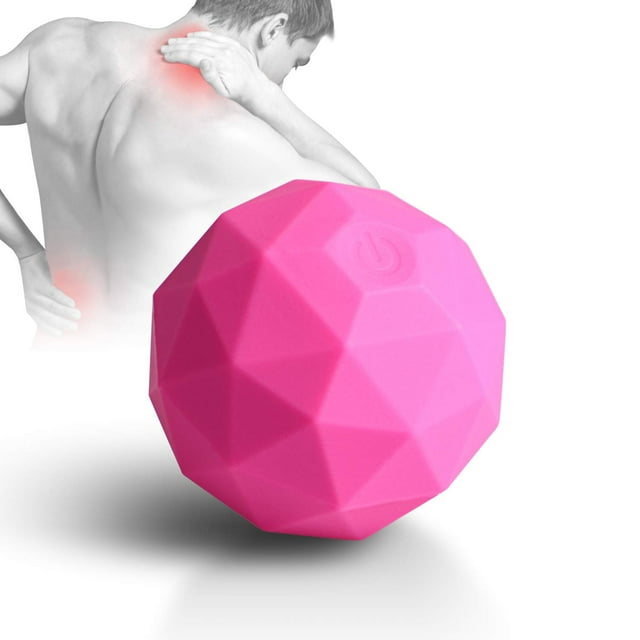 Bola de masaje eléctrica vibratoria MEXITOP de 2 velocidades roja