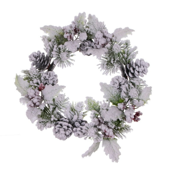 Vickerman 12" Artificial Frosted Berry, Pinecone, and Pine Wreath