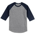 thumbnail image 5 of Yellow Rooster Men's Colorblock Raglan Jersey Heather Grey/ Navy XL, 5 of 6
