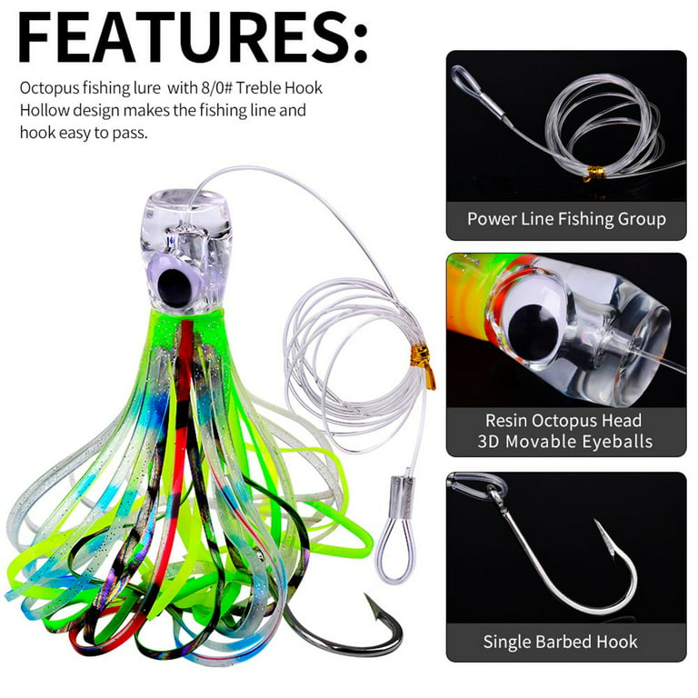 Octopus Skirt Lures Saltwater Fishing Lures Squid Lure Bass Lures With Hook  Line