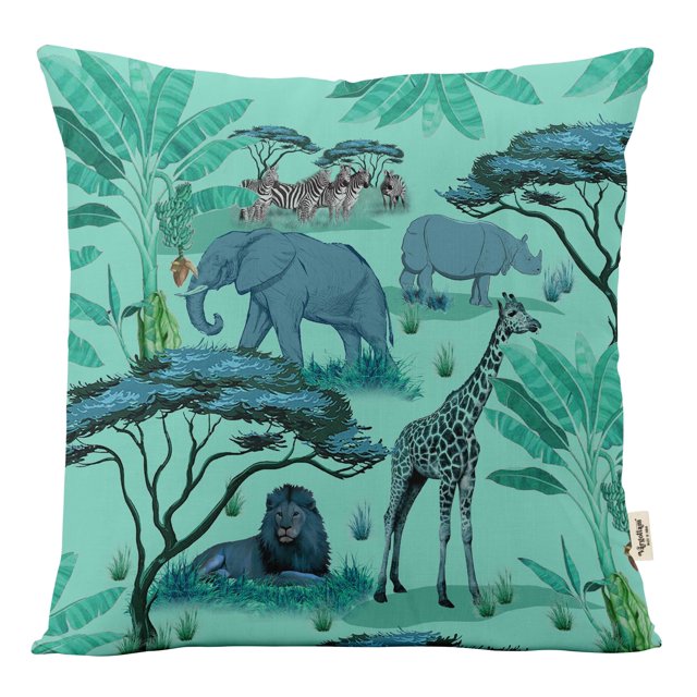 VargottamSquare Pillow Cover - Decorative Pillow Covers24x24 Inches,PrintedTeal BlueThemePillowcase, DecorativeSquareCushionCovers
