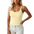 thumbnail image 2 of Kureaily Stretch Camisole Top Soft Ribbed Knit Sleeveless With Built In Bra For Comfortable Layering And Everyday Wear Basic Camisole Shirts, 2 of 5