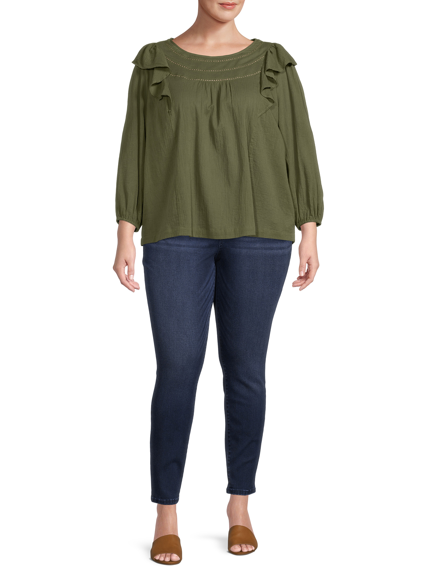 Terra & Sky Women's Plus Size Skinny Jeans, 29” Inseam - image 3 of 11