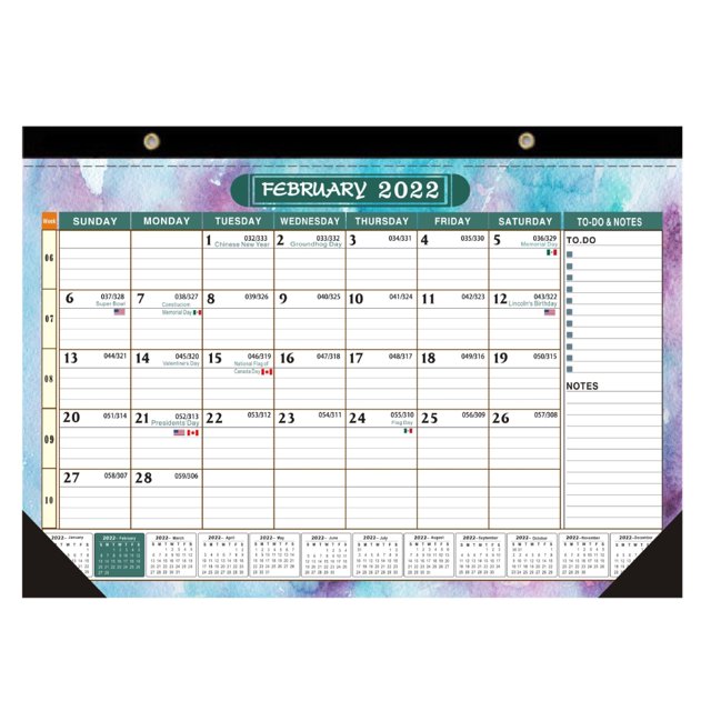 Calendario de horario diario, calendario de pared de 17 x 12 pulgadas, calendario de escritorio, elegante y estético, 2022
