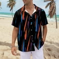 thumbnail image 2 of NAMTYQX Hawaiian Shirts for Men V Neck Plus Size Casual Button Up Short Sleeve Textured Graphic Light Going Out Tops Orange Size L, 2 of 5