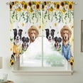 thumbnail image 2 of Spring Dog Swag Valances for Windows, Kitchen Window Curtains Over Sink, Sunflower Daisy Botanical Yellow Ombre Window Treatment Curtains for Living Room/Bedroom Curtains 2 Panel Sets 36"x45", 2 of 8